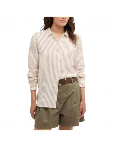 Camicia donna in lino a righe sottili Barbour