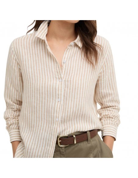 Camicia donna in lino a righe sottili Barbour