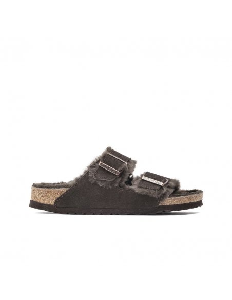 Sandalo Birkenstock Arizona pelliccia di agnello mocca