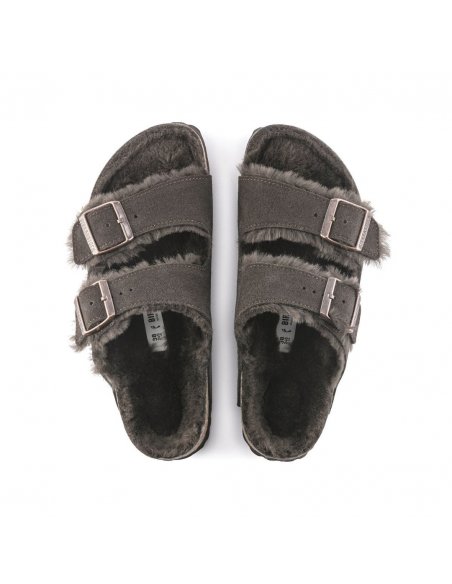 Sandalo Birkenstock Arizona pelliccia di agnello mocca