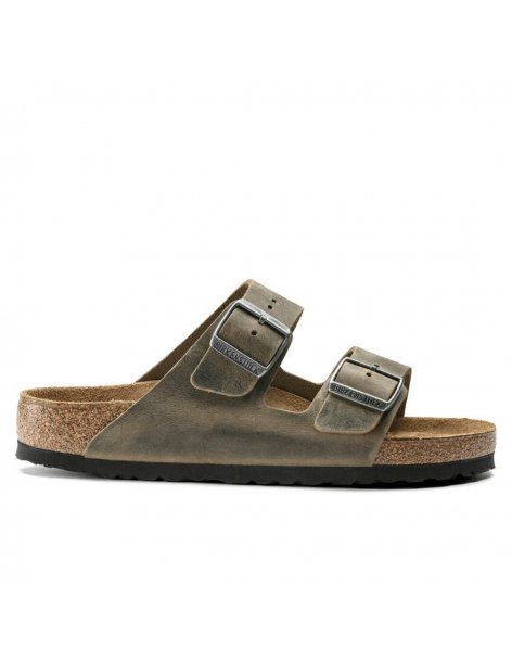 Sandalo Birkenstock Arizona pelle oliata faded khaki