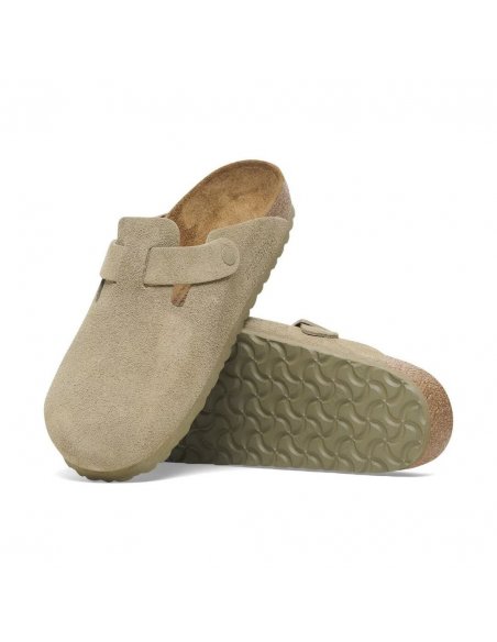 Sabot Birkenstock Boston suede faded khaki