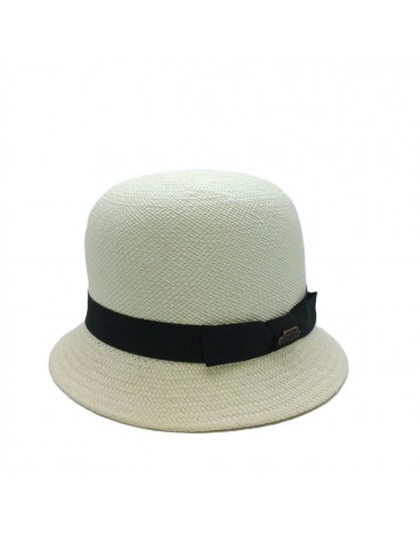 Paglia Petracci cloche in panama con gros grain