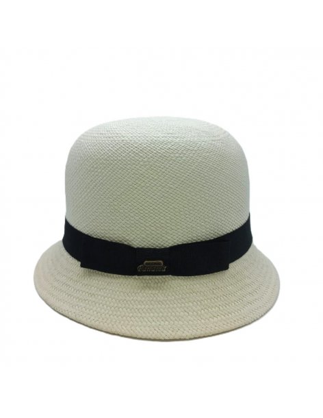 Paglia Petracci cloche in panama con gros grain 2