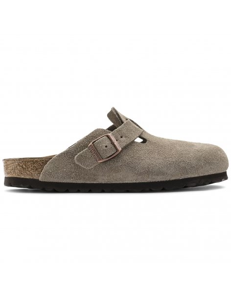 Sandalo Birkenstock Boston Taupe Suede Leather