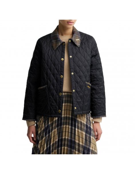 Giacca trapuntata Barbour Liddesdale cropped colletto tartan Icons 2